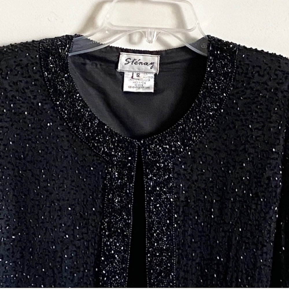 Evening Crop Jacket Silk Embellished Size S - Picture 2 of 10